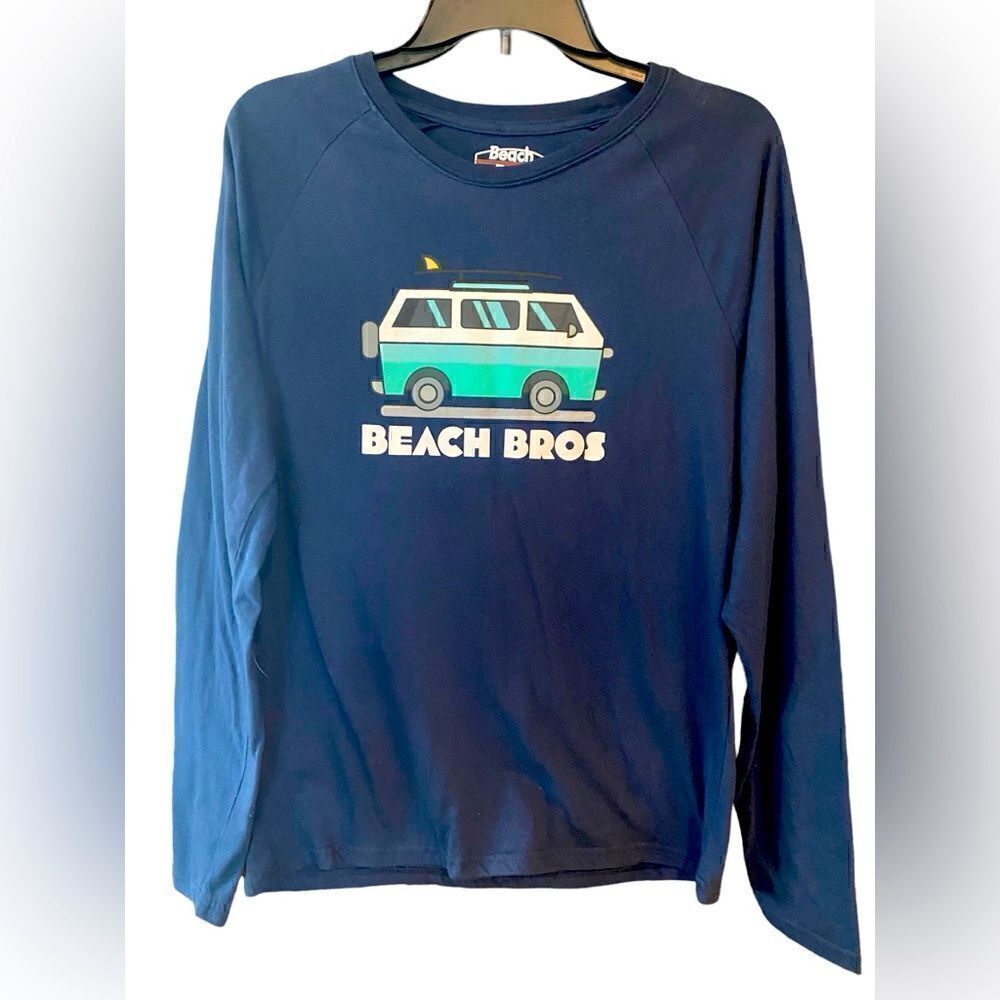Beach Bros. Sz M Navy Blue VW Van Surfer Cotton Swim Océan T-Shirt
